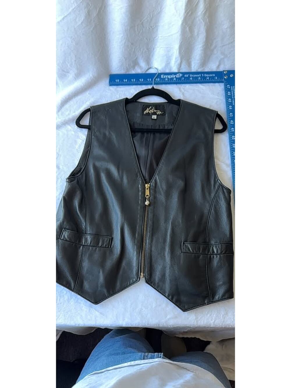 Vintage Netrom Black Leather Vest Size L